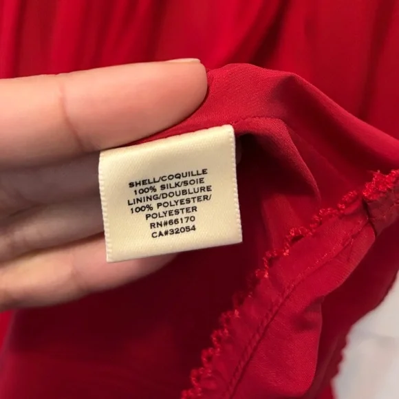 Moulinette Soeurs Gracia Dress Size 8 Red Silk Chiffon Anthropologie - Picture 7 of 10